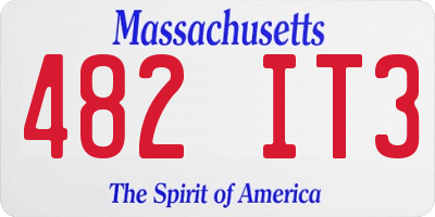 MA license plate 482IT3