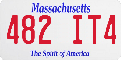 MA license plate 482IT4