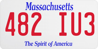MA license plate 482IU3