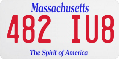 MA license plate 482IU8