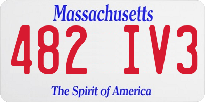 MA license plate 482IV3