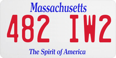 MA license plate 482IW2