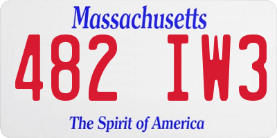 MA license plate 482IW3