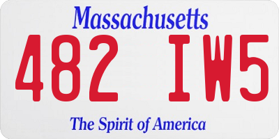MA license plate 482IW5