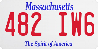 MA license plate 482IW6