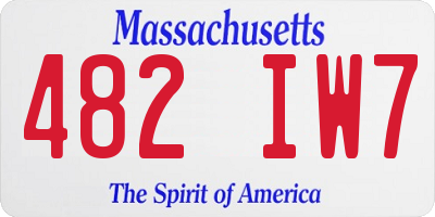 MA license plate 482IW7