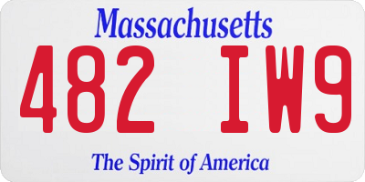 MA license plate 482IW9