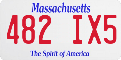 MA license plate 482IX5