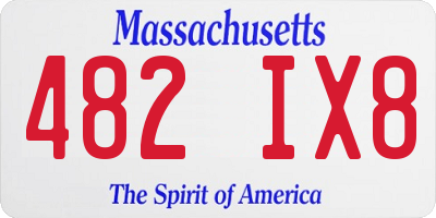 MA license plate 482IX8