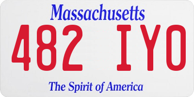MA license plate 482IY0
