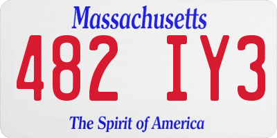 MA license plate 482IY3