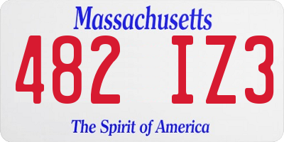 MA license plate 482IZ3