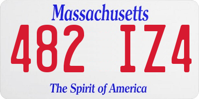 MA license plate 482IZ4