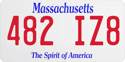 MA license plate 482IZ8