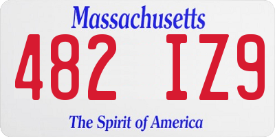 MA license plate 482IZ9