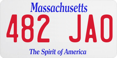 MA license plate 482JA0