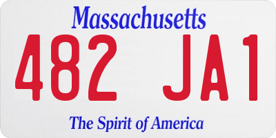 MA license plate 482JA1