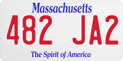 MA license plate 482JA2