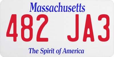 MA license plate 482JA3