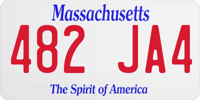 MA license plate 482JA4