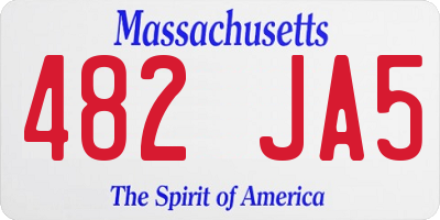 MA license plate 482JA5