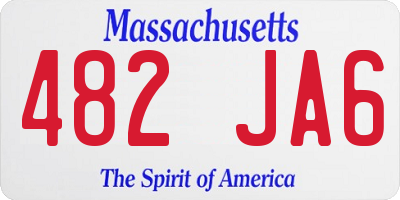 MA license plate 482JA6