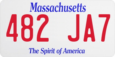 MA license plate 482JA7