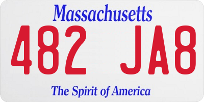 MA license plate 482JA8