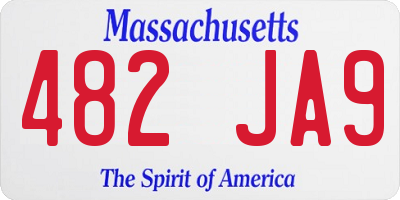MA license plate 482JA9