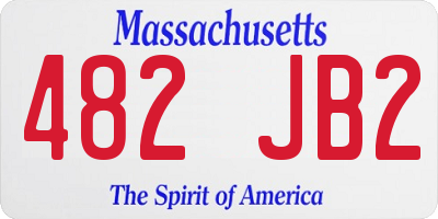 MA license plate 482JB2