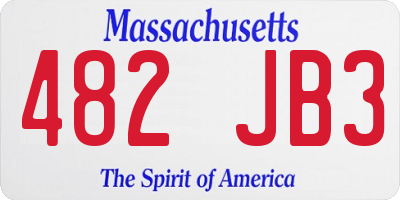 MA license plate 482JB3
