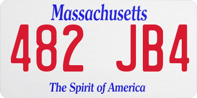 MA license plate 482JB4