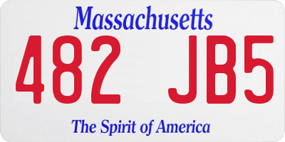 MA license plate 482JB5