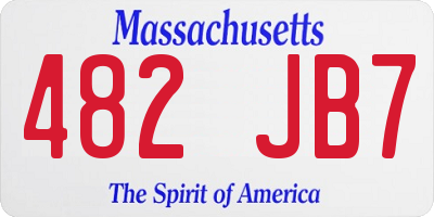 MA license plate 482JB7