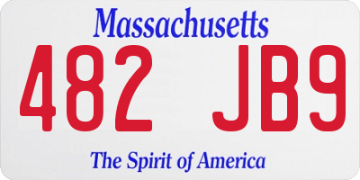 MA license plate 482JB9