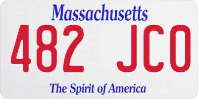 MA license plate 482JC0