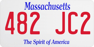 MA license plate 482JC2