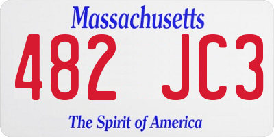 MA license plate 482JC3