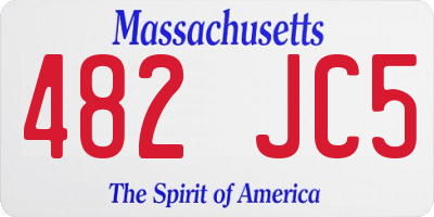 MA license plate 482JC5