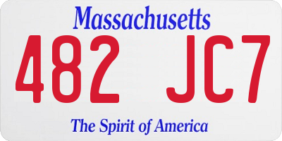 MA license plate 482JC7