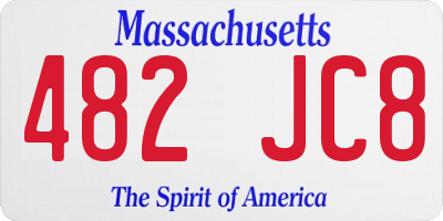 MA license plate 482JC8