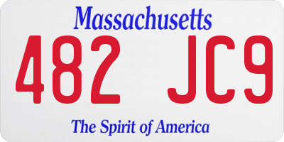 MA license plate 482JC9