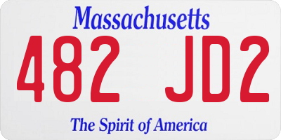 MA license plate 482JD2