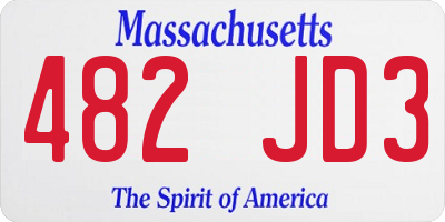 MA license plate 482JD3