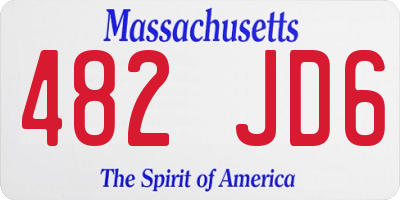 MA license plate 482JD6