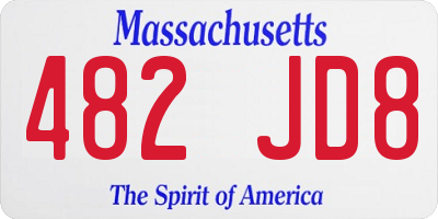MA license plate 482JD8