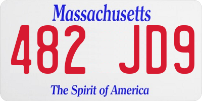 MA license plate 482JD9