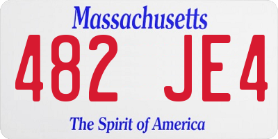 MA license plate 482JE4