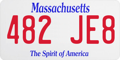 MA license plate 482JE8