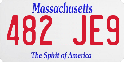 MA license plate 482JE9